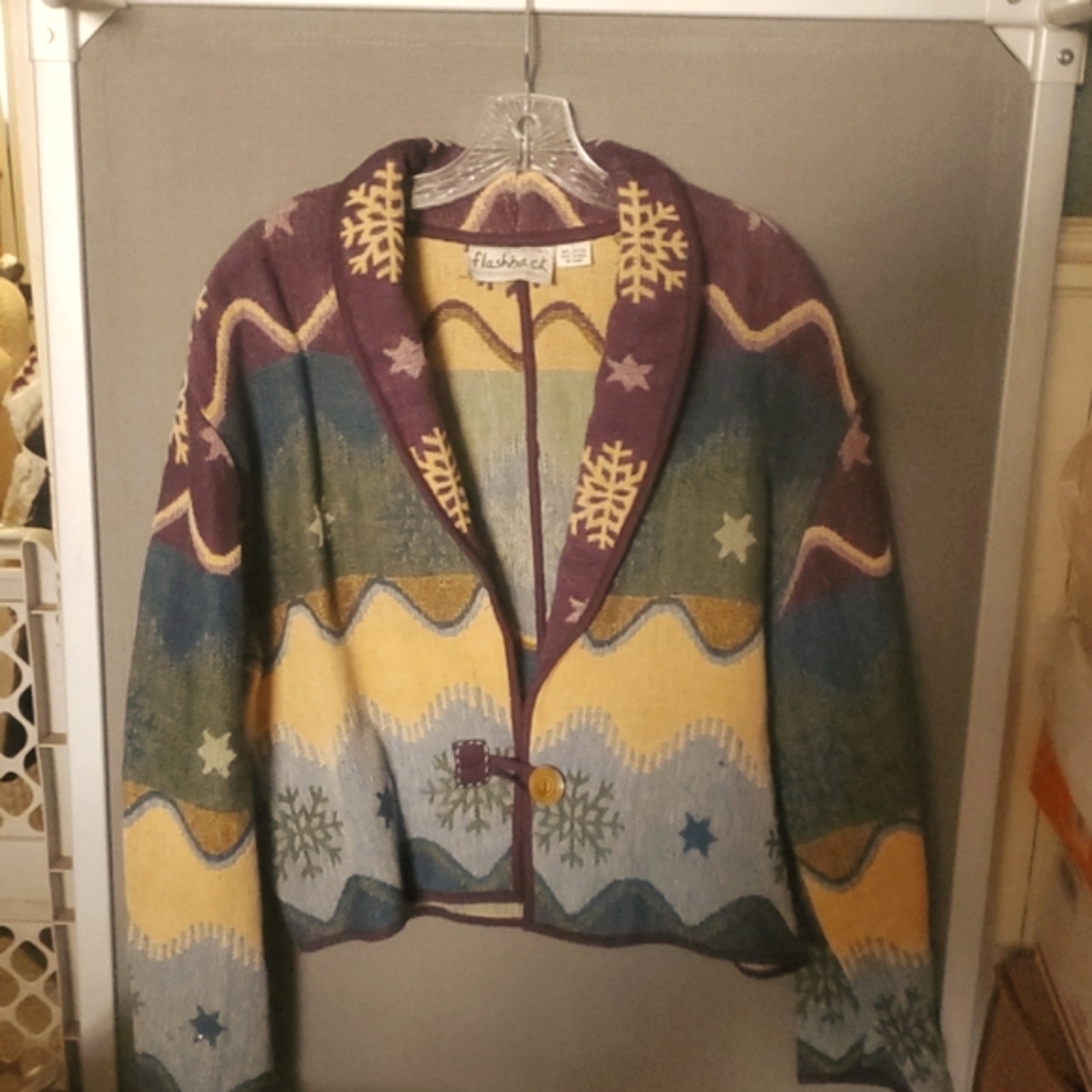 Flashback Aztec Design Multicolor Jacket. 100 % Cotton. Size Large. New With Tag